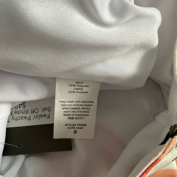 Le Lis High Waist White and Orange Shorts - Picture 6 of 9